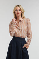 365 Days Dandy Stripe Shirt | Toffee Stripe_Silvermaple Boutique