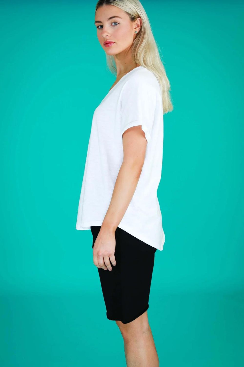 3rd Story Milan Cuff Sleeve Tee | White_Silvermaple Boutique