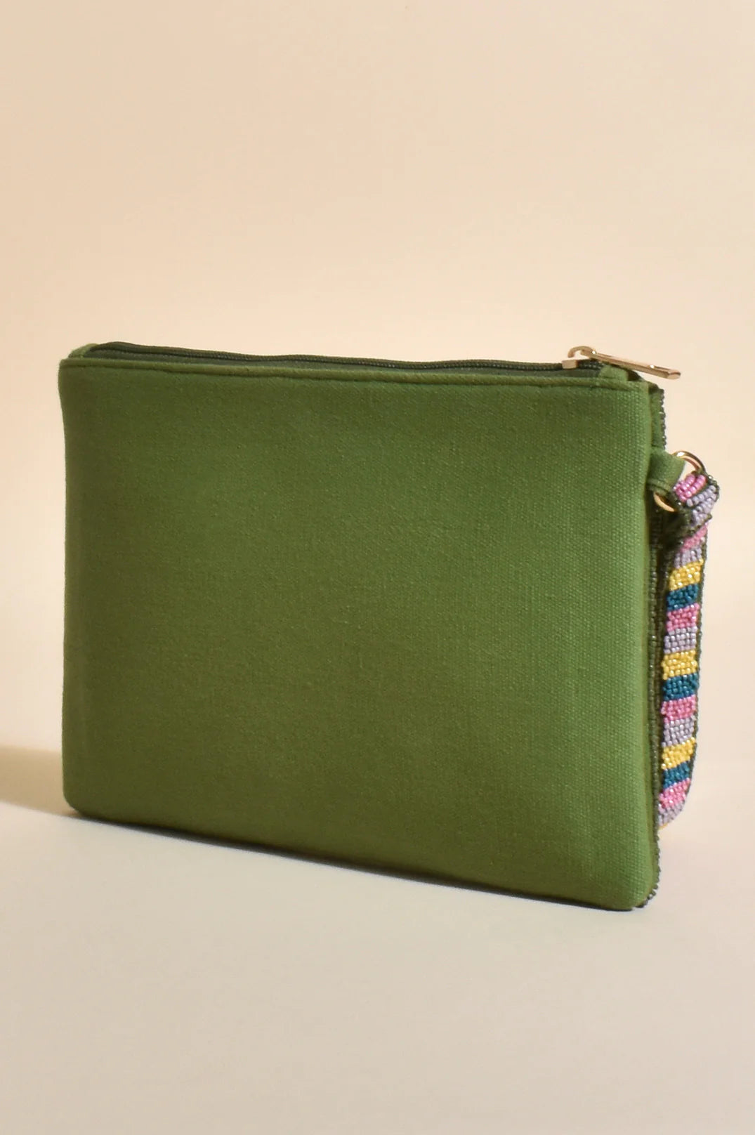 Adorne Beaded Weave Pattern Clutch | Green_Silvermaple Boutique