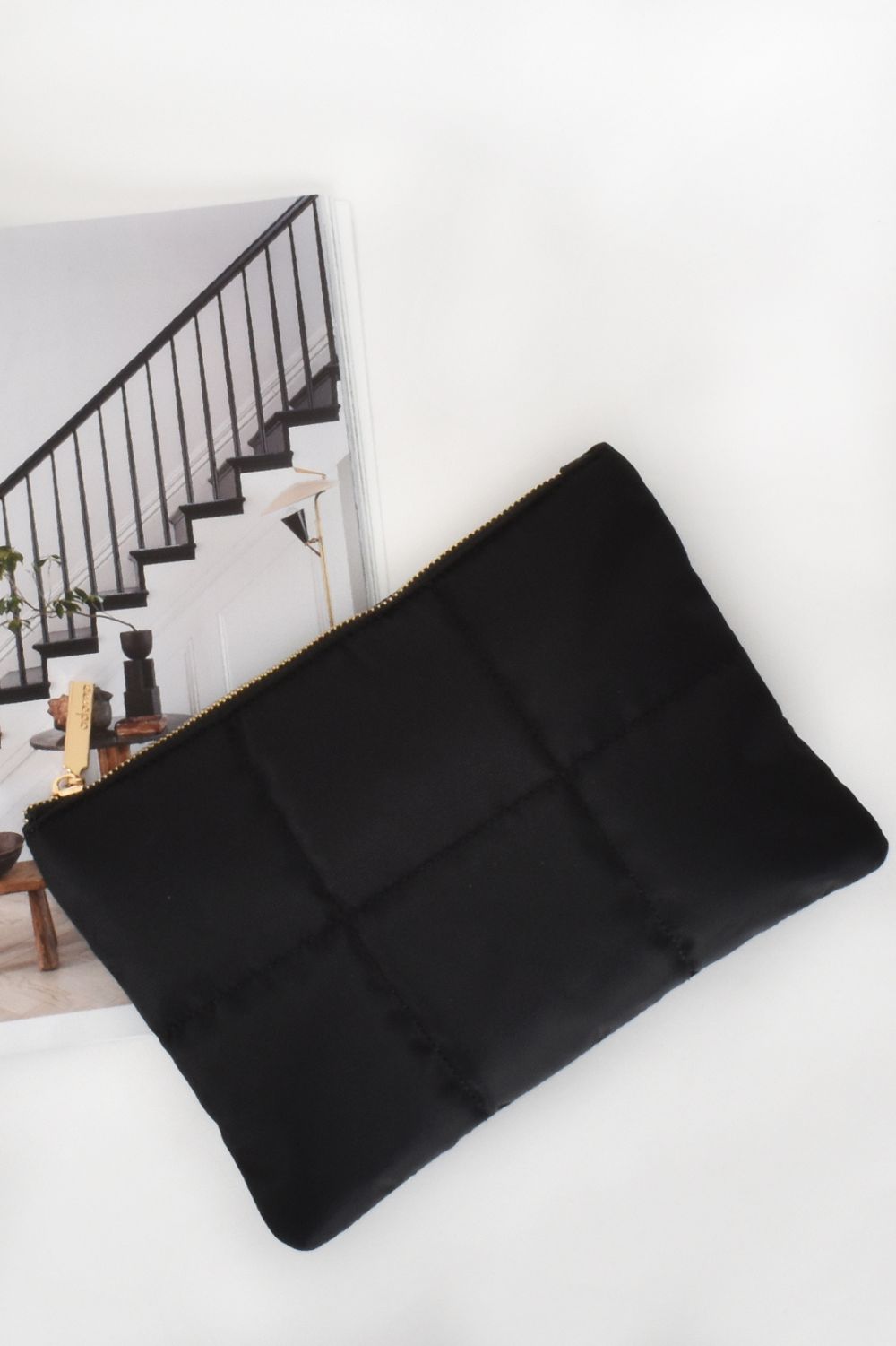 Adorn Stevie Quilted Pouch | Black_Silvermaple Boutique