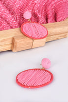 Adorn Contrast Colour Woven Drop Earrings | Pink/Red_Silvermaple Boutique