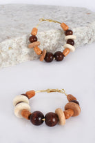 Adorn Kenya Mixed Bead Hoops | Tan Multi_Silvermaple Boutique