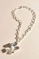 Adorne Statement Kalani Orchid Cluster Necklace| Silver_Silvermaple Boutique