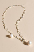 Adorne Dual Pearl Charm Necklace | Cream Silver_Silvermaple Boutique