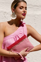 Adorn Eliza Zip Front Pouch | Red x Pink_Silvermaple Boutique