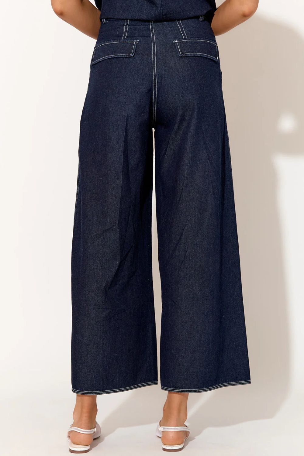 Adorne Emmie Contrast Stitch Pant | Denim_Silvermaple Boutique