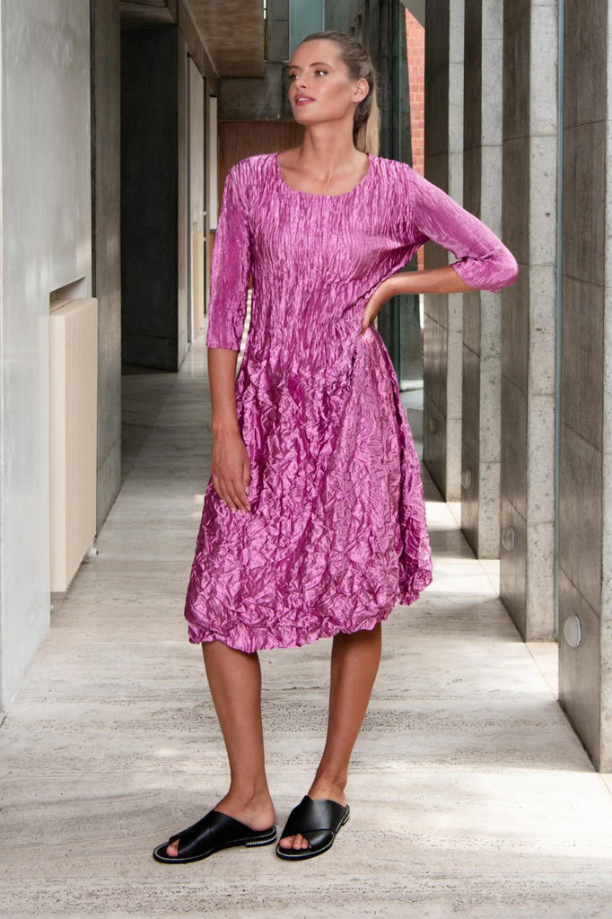 Alquema 3/4 Smash Pocket Dress | Glossy Pink Orchid_Silvermaple Boutique