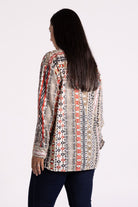 Silvermaple Collection - Aztec Stripe Shirt | Mahogany - Top - Silvermaple Boutique 