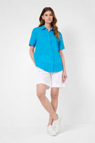 Brax Vel Blouse | Aqua_Silvermaple boutique