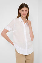 Brax Vel Blouse | White_Silvermaple Boutique