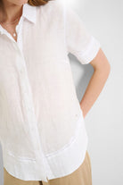 Brax Vel Blouse | White_Silvermaple Boutique