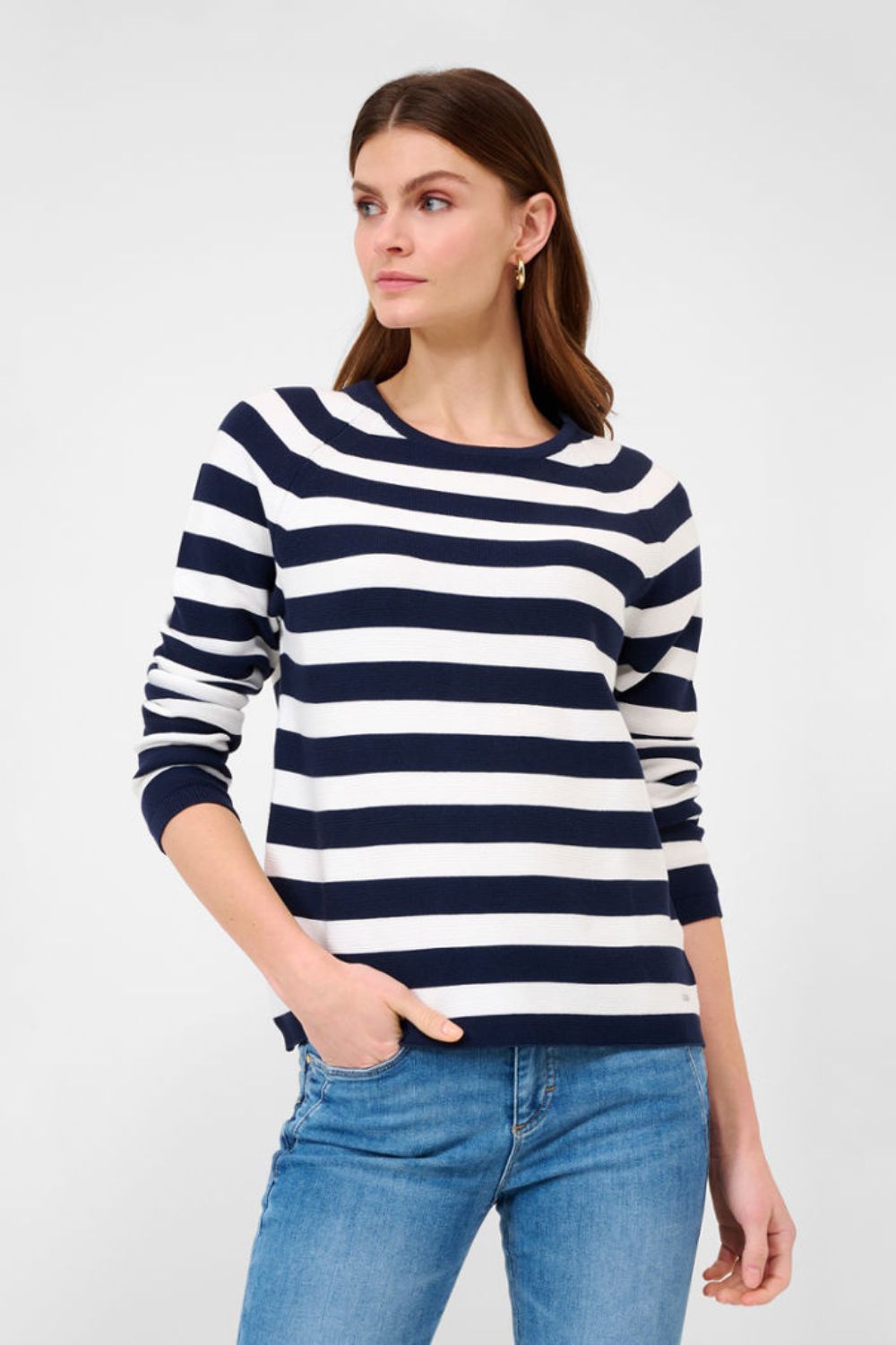 Brax Lesley Stripe Pullover | Indigo_Silvermaple Boutique