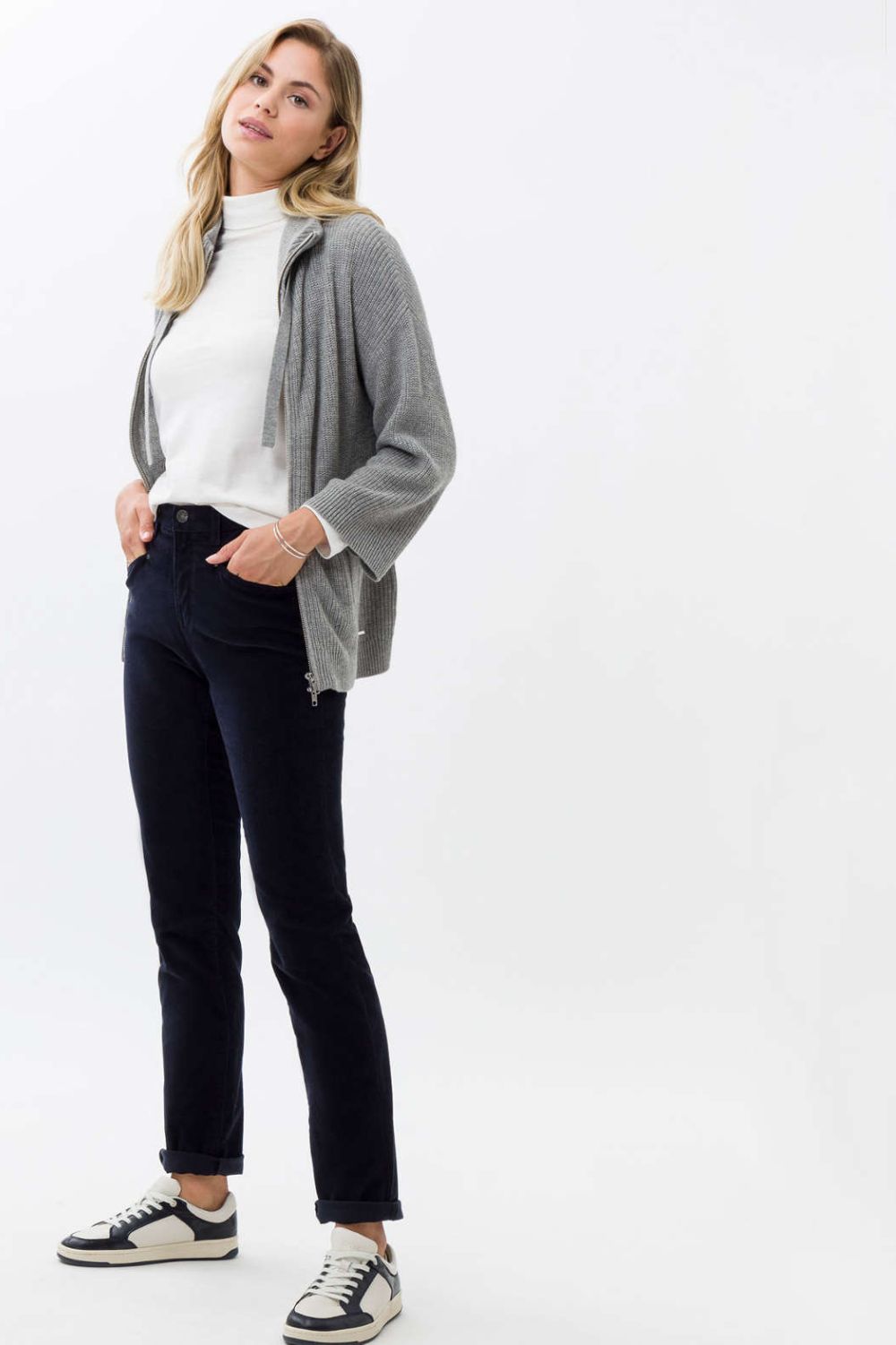 Brax Mary Corduroy Pant | Marine _Silvermaple Boutique