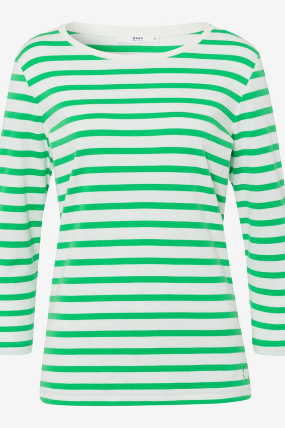 Brax Colletta Stripe Top | Apple Green_Silvermaple Boutique