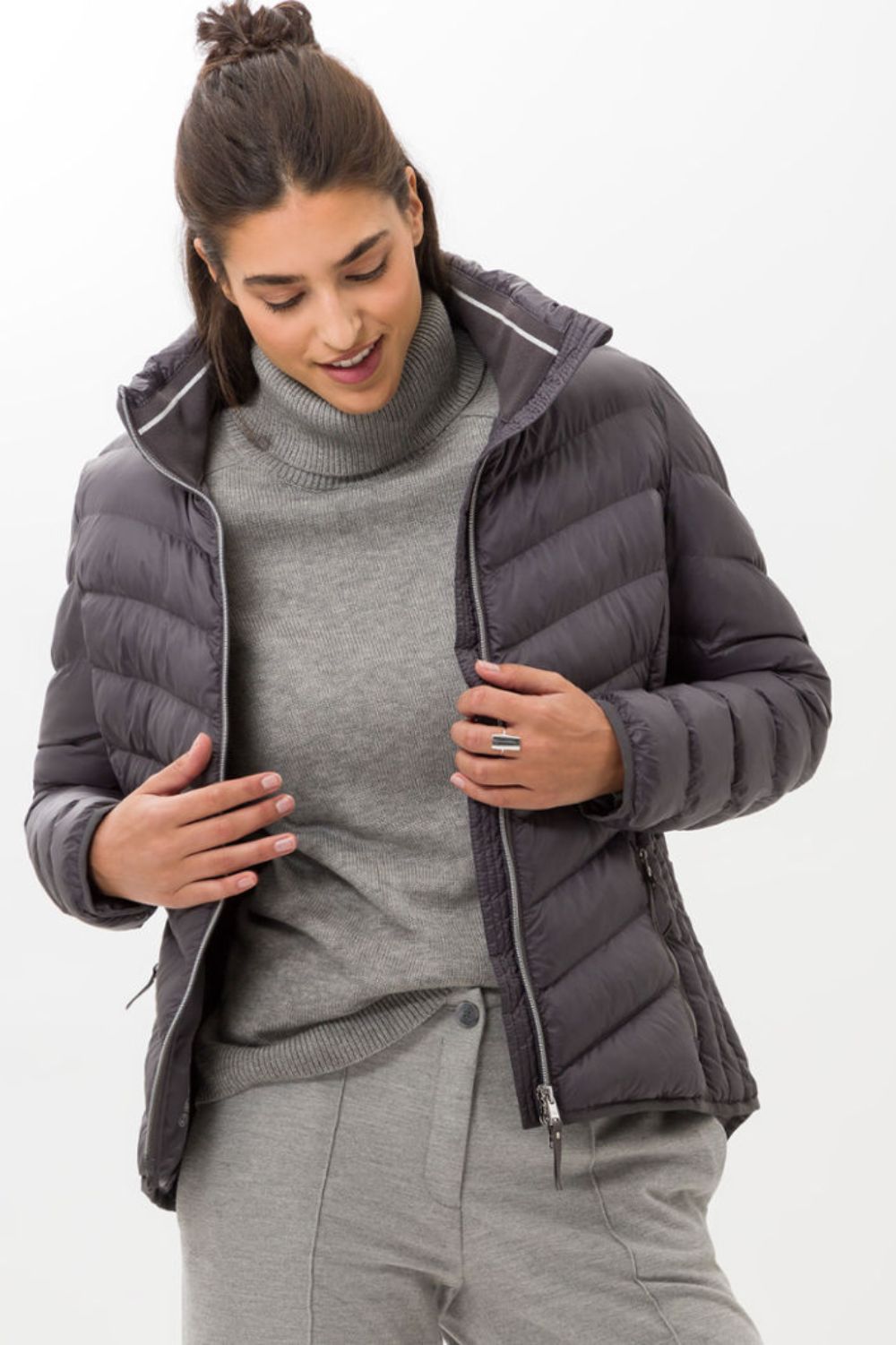 Brax Bern Quilted Jacket | Grey_Silvermaple Boutique