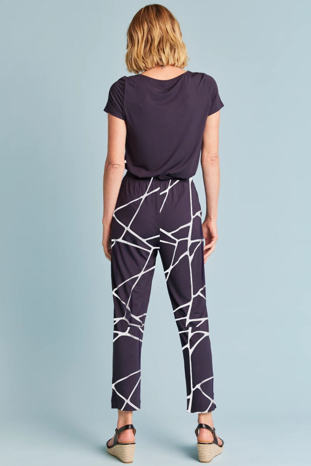 Tani Breeze Pant | Navy Marble_Silvermaple Boutique