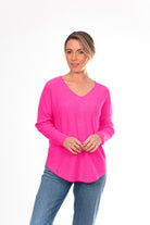 Bridge & Lord Queen Sofia Curved Hem Pullover | Pink Grapefruit_Silvermaple Boutique