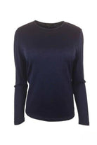 Ebony Satin Crew Neck | Navy_Silvermaple Boutique