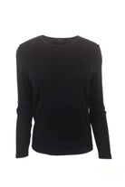 Ebony - Satin Trim Crew Neck | Black - Top - Silvermaple Boutique 