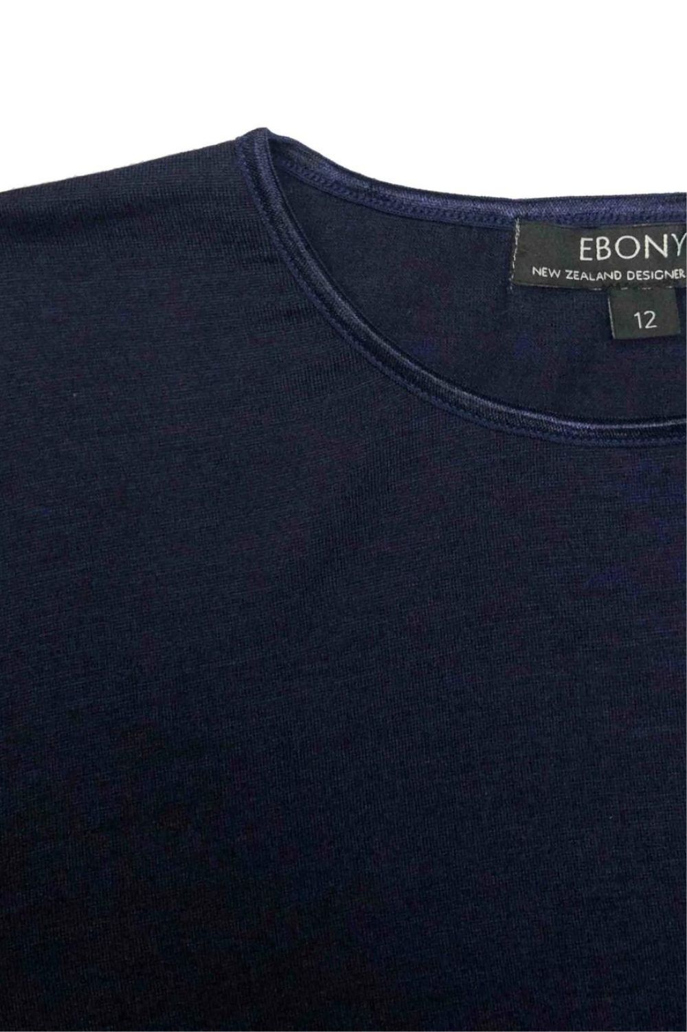 Ebony Satin Crew Neck | Navy_Silvermaple Boutique