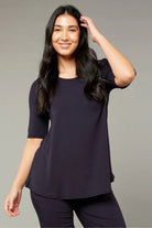 Tani Elbow Swing Tee | Navy 79765_Silvermaple Boutique