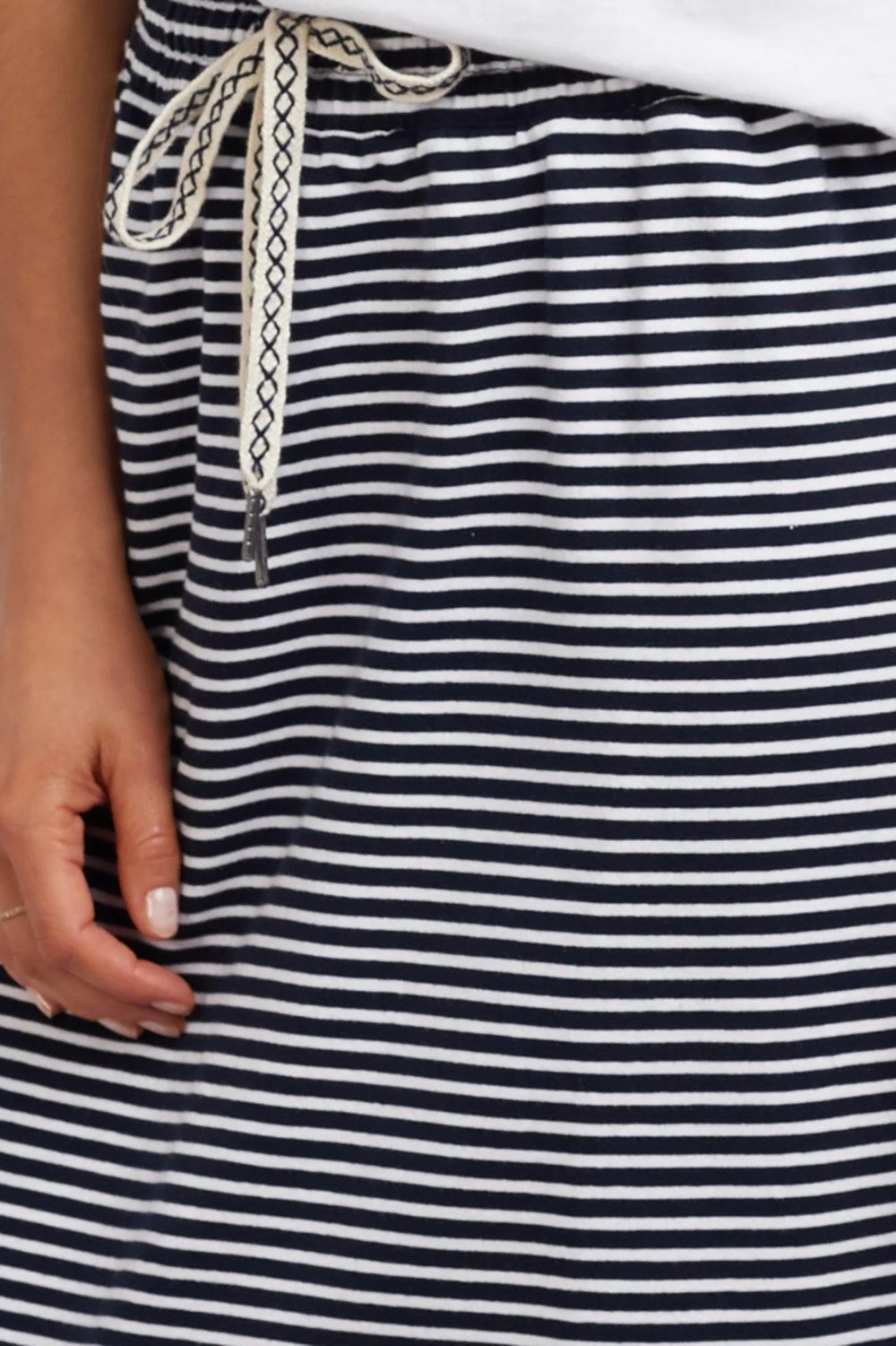 Elm Lifestyle Travel Skirt | Navy & White Stripe_Silvermaple Boutique