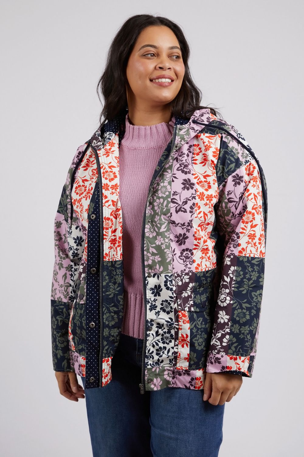 Elm Lifestyle Linear Floral Raincoat | Floral Print_Silvermaple Boutique