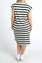 Elm Lifestyle Sunny Tee Dress | Navy & White Stripe_Silvermaple Boutique