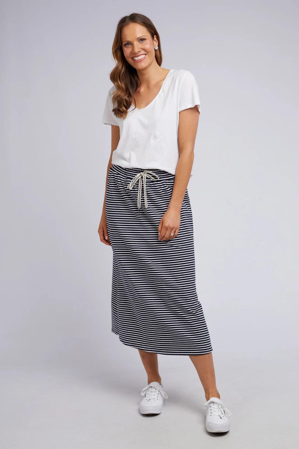 Elm Lifestyle Travel Skirt | Navy & White Stripe_Silvermaple Boutique