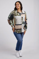 Elm Lifestyle Vetiver Patchwork Shirt | Patchwork Print _Silvermaple Boutique