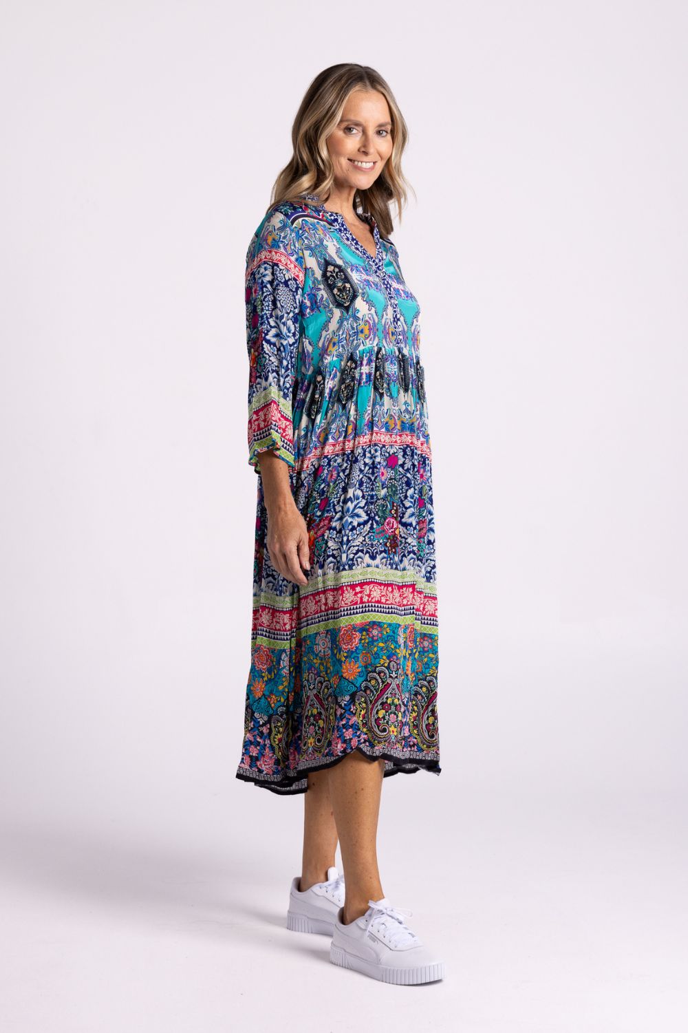 Silvermaple Collection Erin V-Neck Dress | Paisley Tide_Silvermaple Boutique