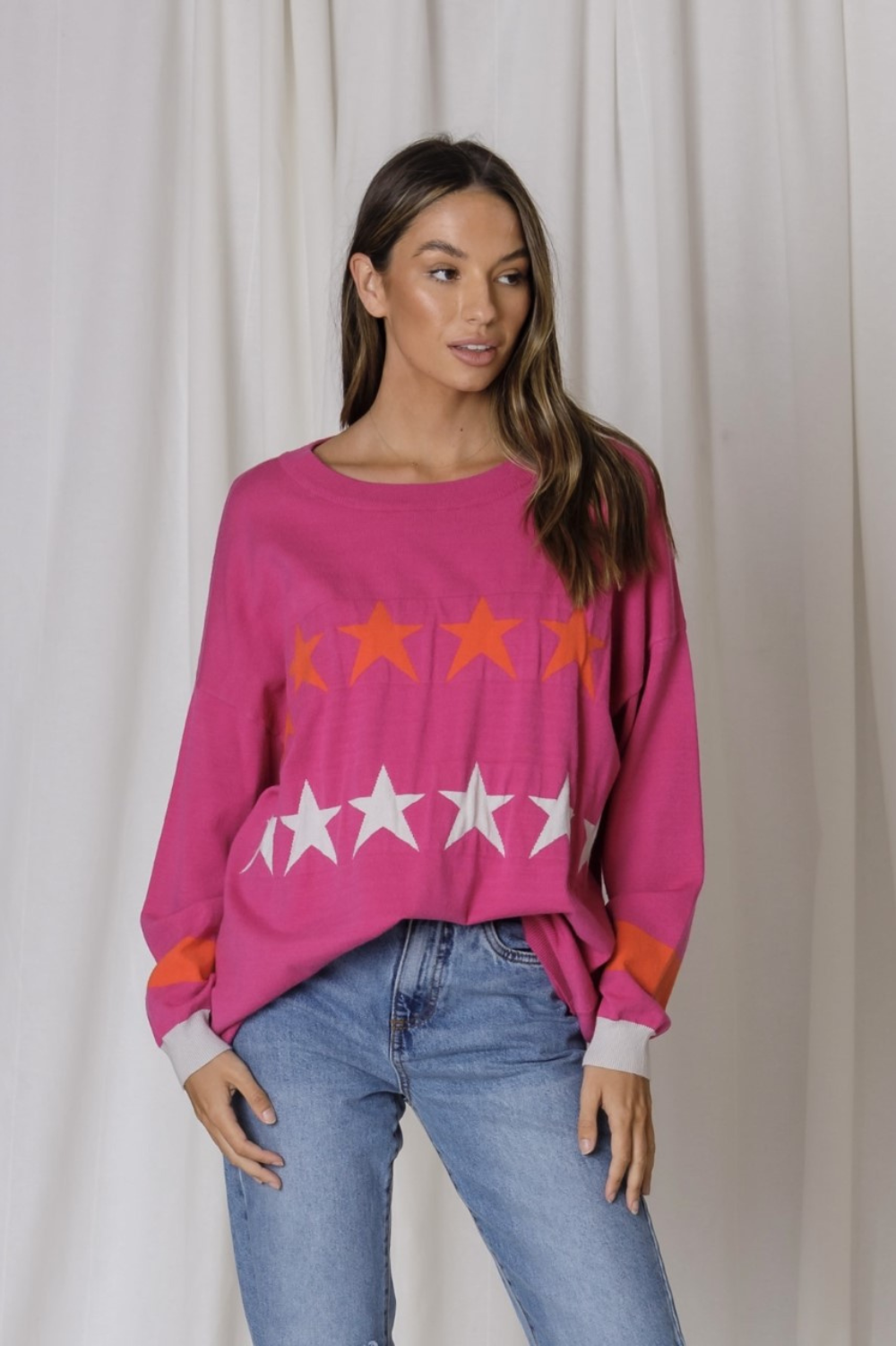 Matilda Crew Neck Sweat | Fuchsia - Silvermaple Boutique