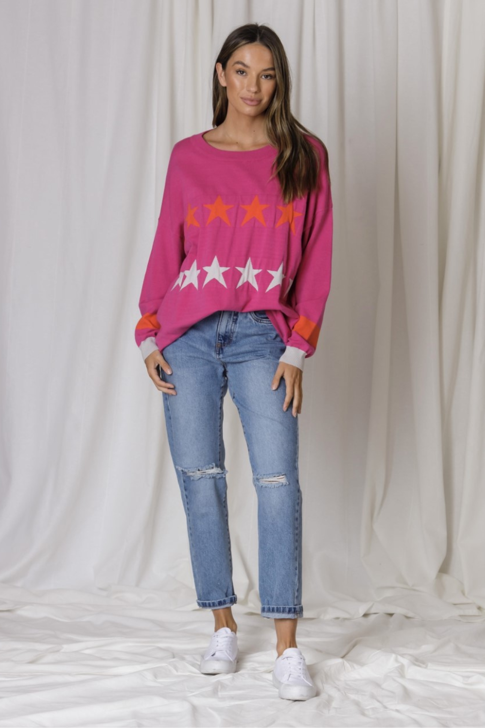 Matilda Crew Neck Sweat | Fuchsia - Silvermaple Boutique