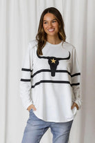 Fashion Express Jaydon Steer Long Sleeve Top | White_Silvermaple Boutique