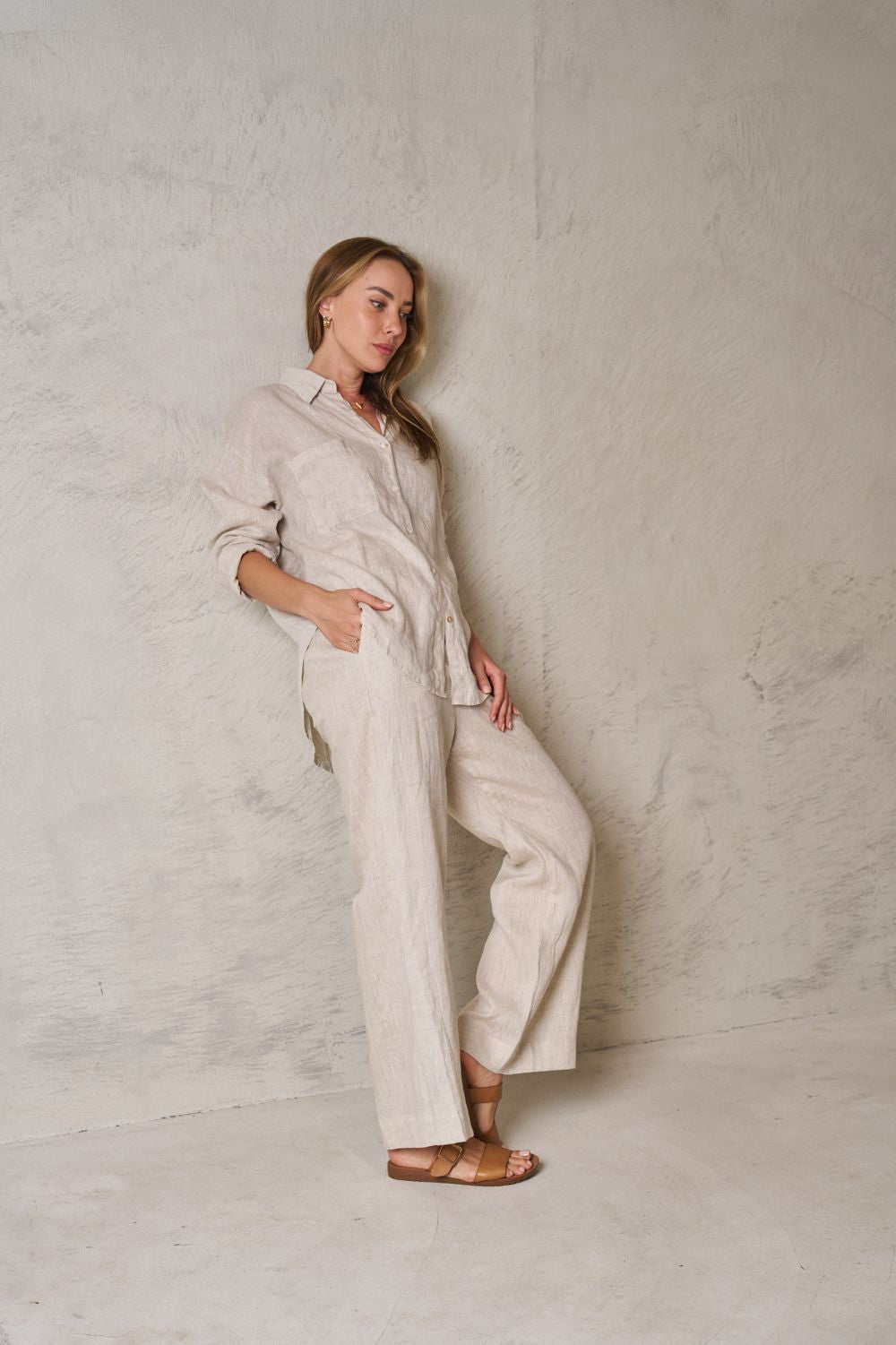 Fashion Express Millie Linen Shirt | Natural_Silvermaple Boutique