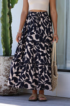 Fashion Express Hollywood Maxi Skirt | Indigo Vintage Leaf_Silvermaple Boutique