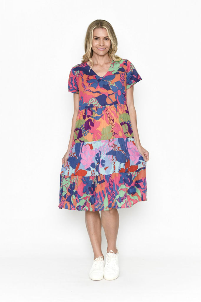 Fashion Express Thalia Tiered Dress | Tropical Sea_Silvermaple Boutique