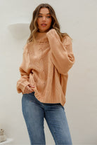 Fashion Express Tuscan Cable Knit | Camel_Silvermaple Boutique