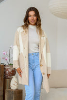 Fashion Express Dakota Colour Block Coatigan | Latte/Winter White_Silvermaple Boutique