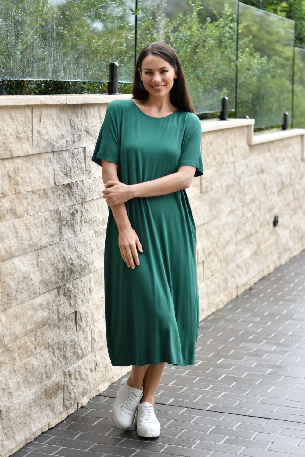 Fashion Express Basic Pocket Jersey Dress | Green_Silvermaple Boutique