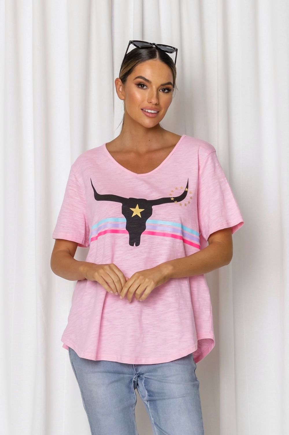 Fashion Express Harley Steer Tee | Pink_Silvermaple Boutique