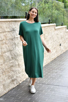 Fashion Express Basic Pocket Jersey Dress | Green_Silvermaple Boutique