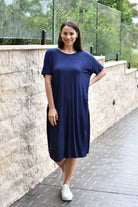 Fashion Express Basic Pocket Jersey Dress | Navy_Silvermaple Boutique