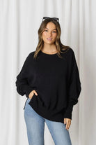 Fashion Express Aspen Slouchy Knit | Black_Silvermaple Boutique