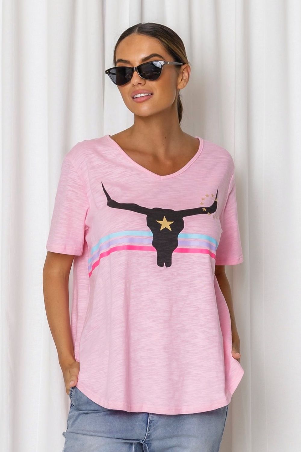 Fashion Express Harley Steer Tee | Pink_Silvermaple Boutique