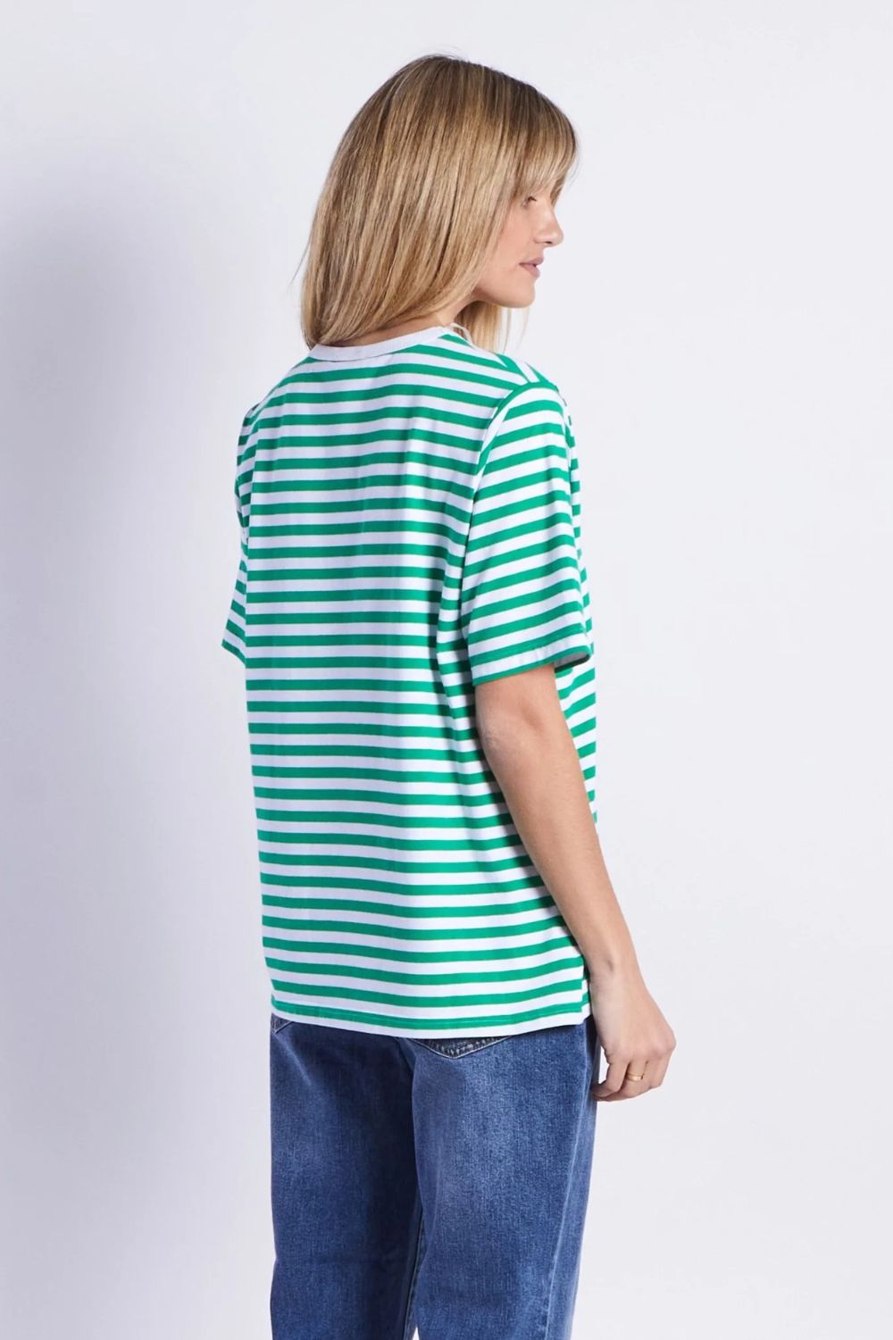 Fashion Express Brunswick Tee | Green Stripes_Silvermaple Boutique