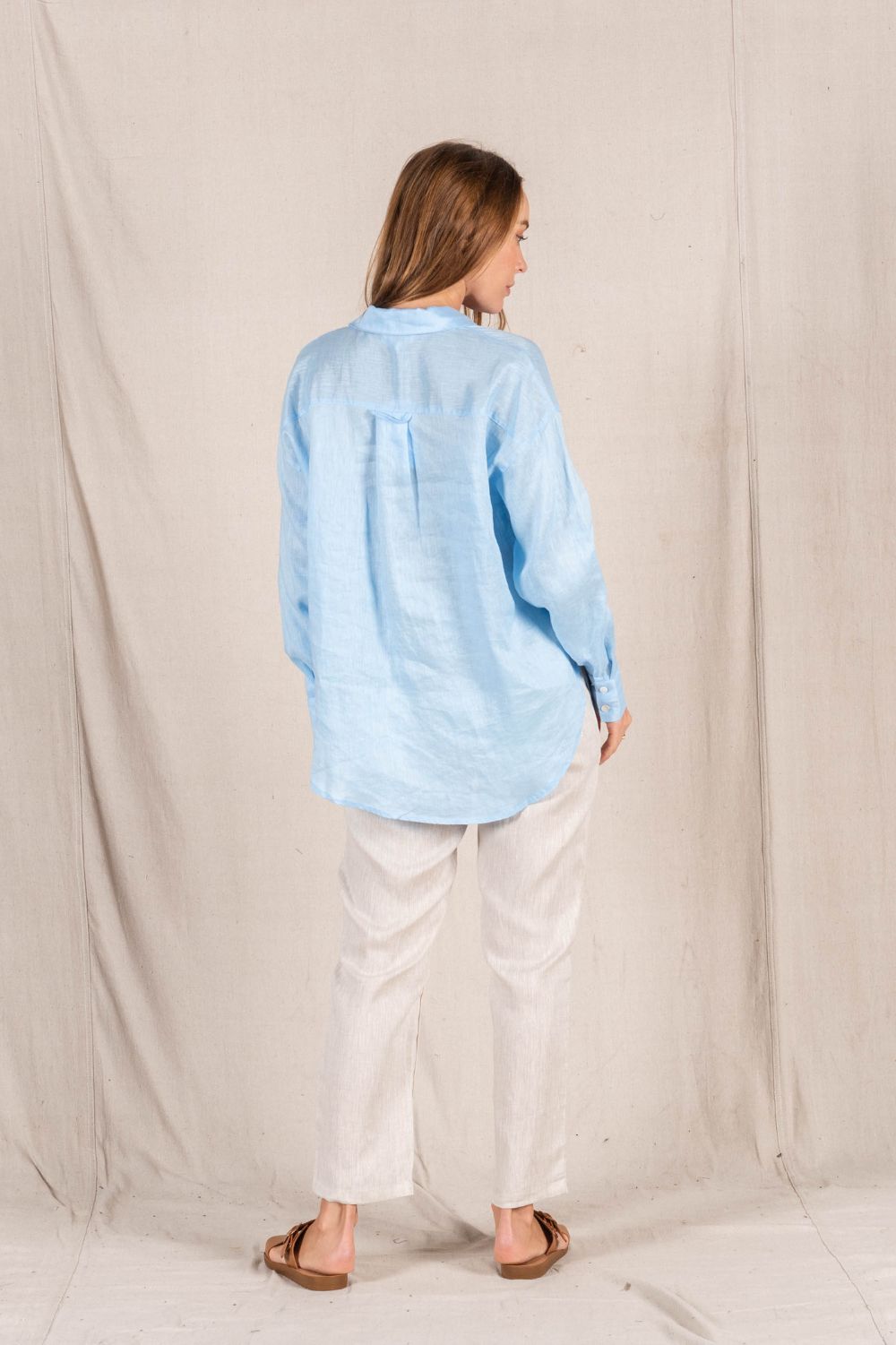 Fashion Express Millie Linen Shirt | Ice Blue_Silvermaple Boutique