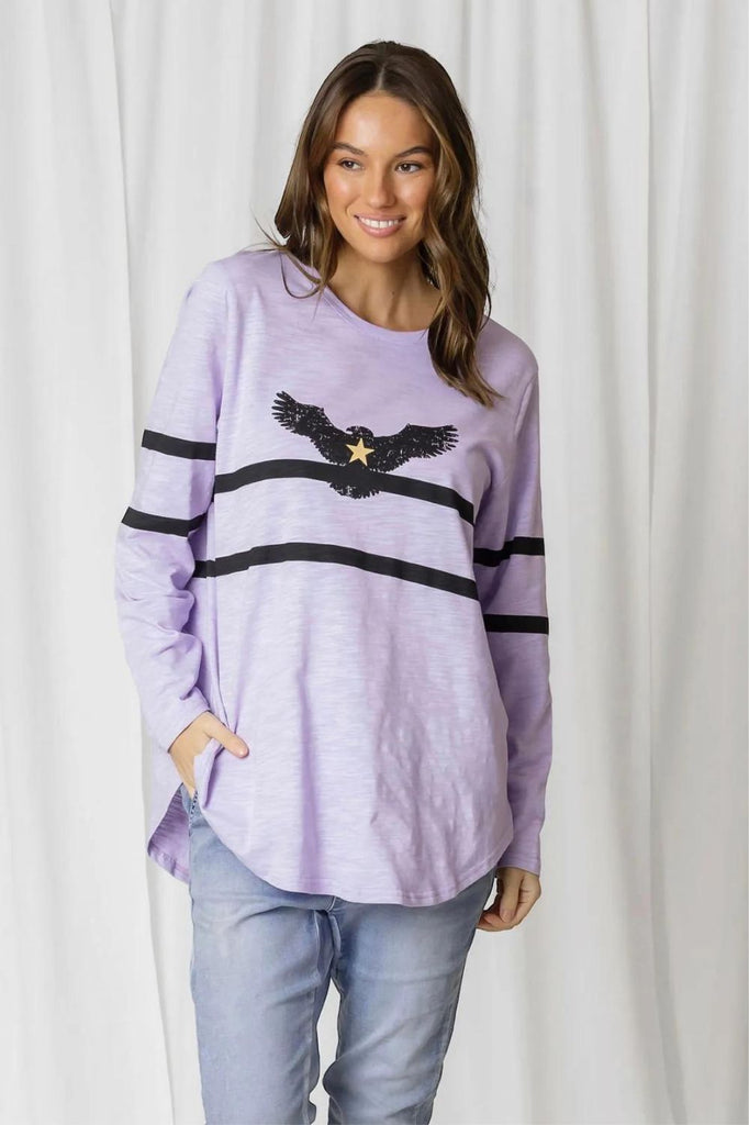 Fashion Express Brodie Eagle Long Sleeve Top | Lilac_Silvermaple Boutique