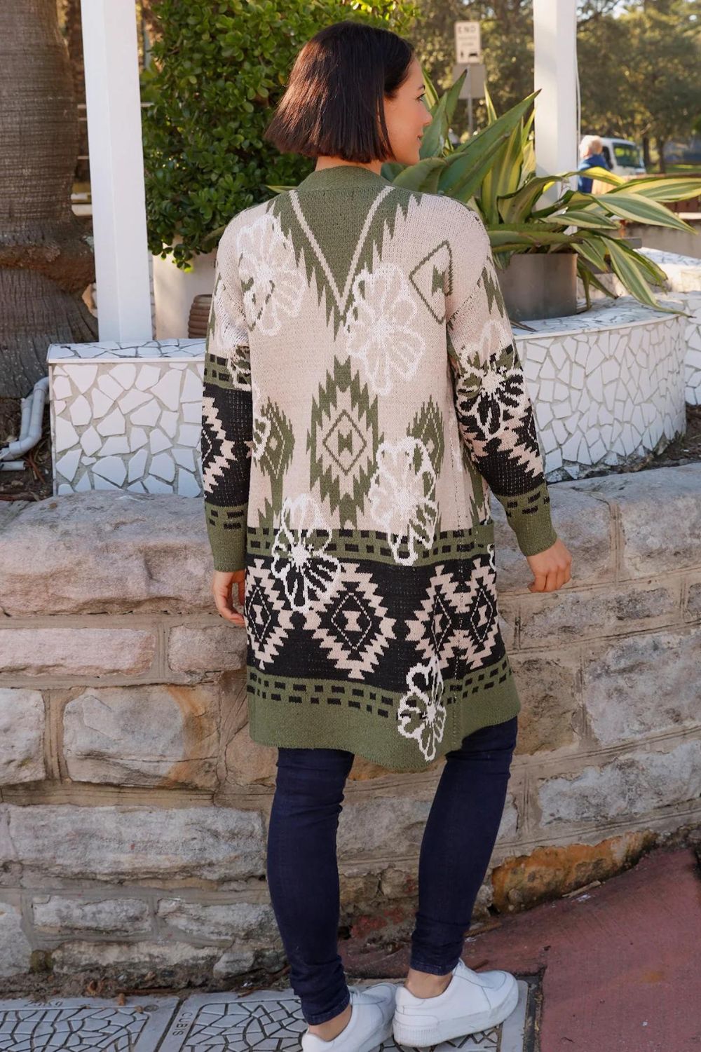 Fashion Express Aztec Cardigan | Olive_Silvermaple Boutique