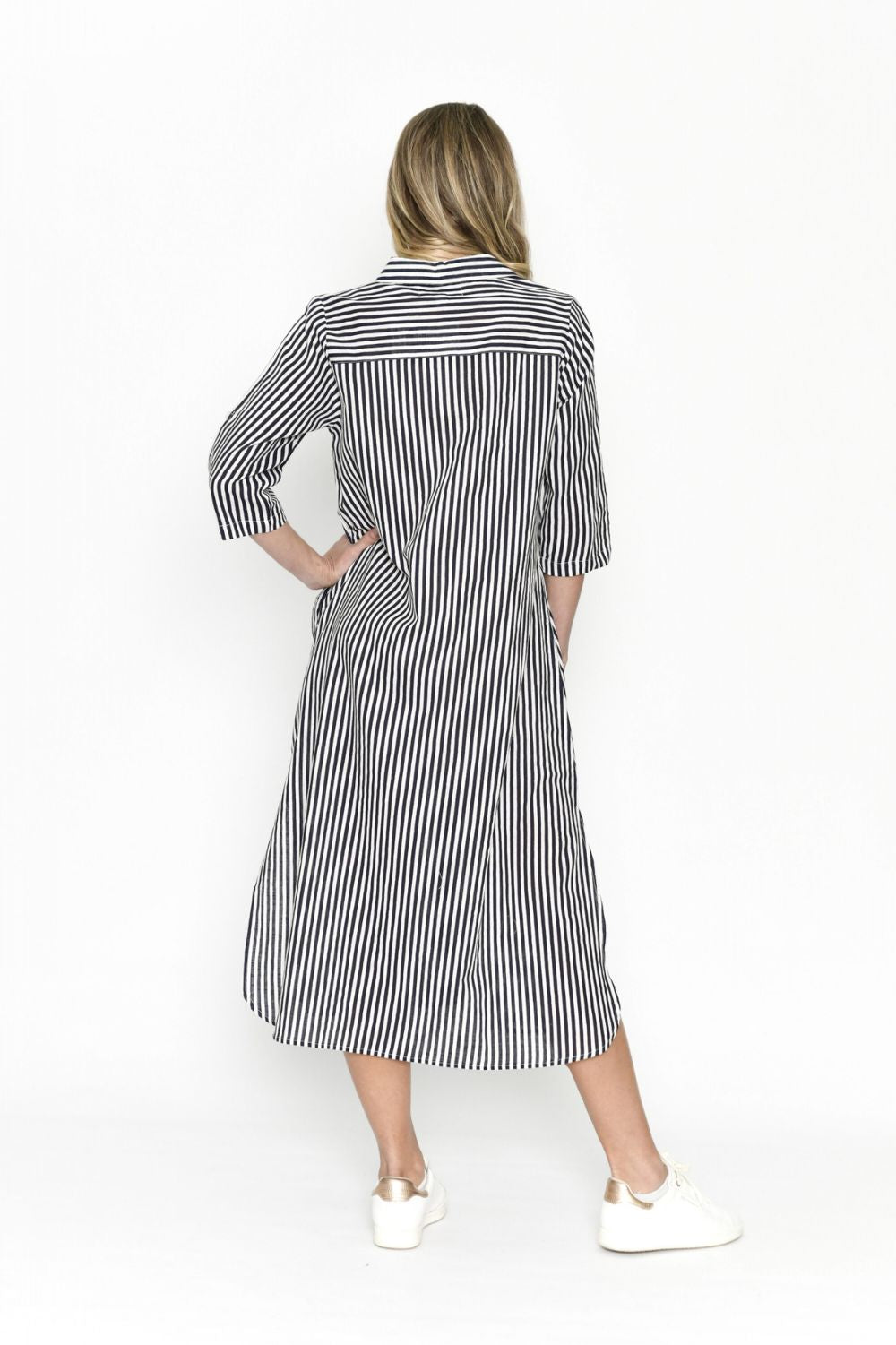 Fashion Express Sofia Shirt Dress | Navy Stripe_Silvermaple Boutique